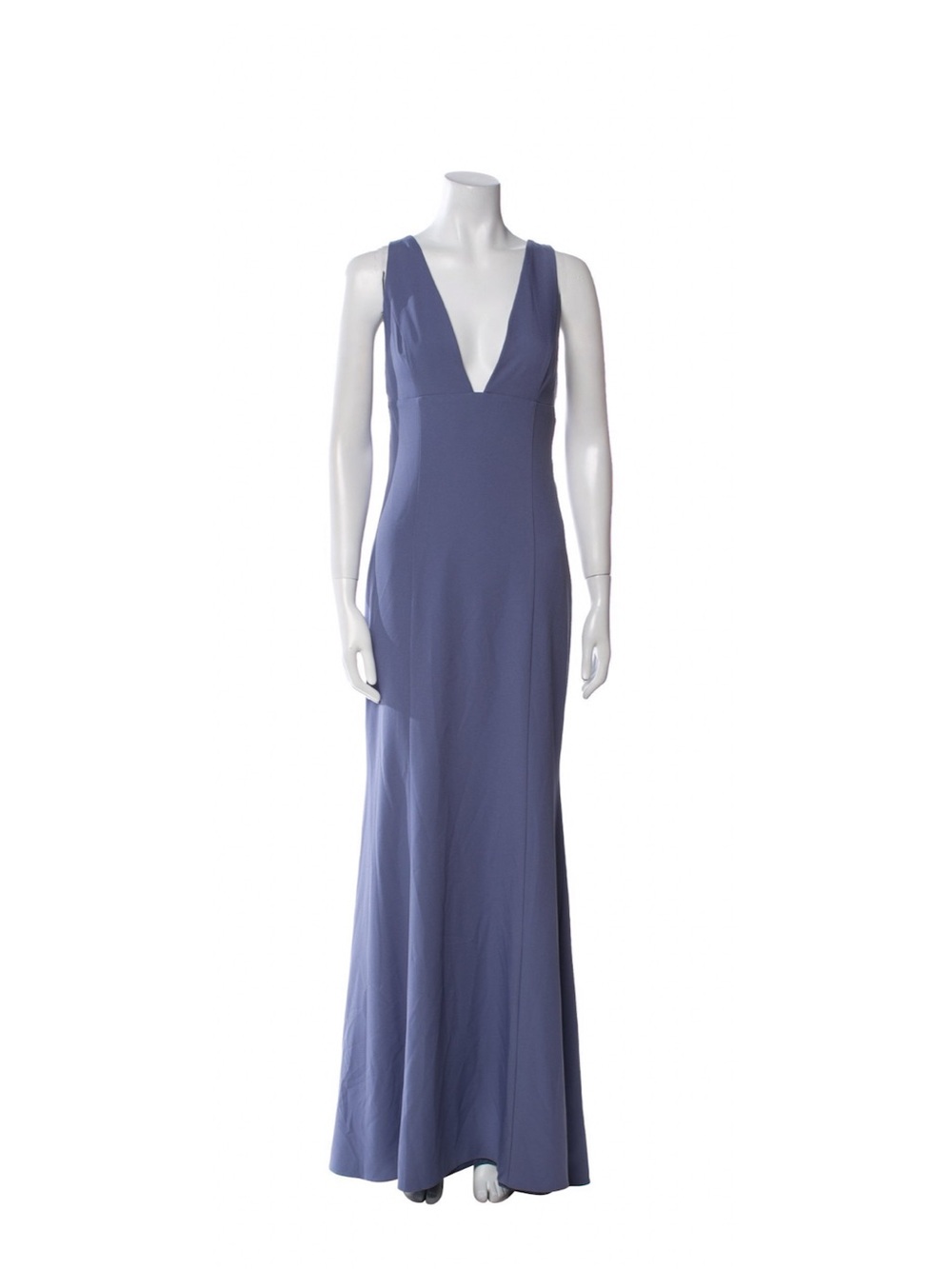 Amsale Sleeveless Deep V Maxi Dress in Periwinkle Blue
